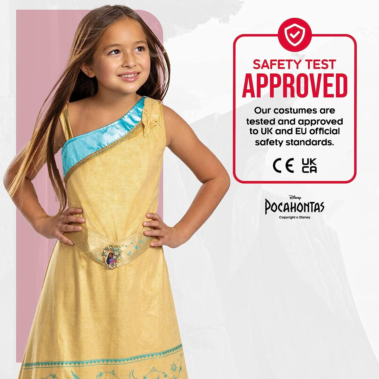 Disney Official Deluxe Pocahontas Costume Kids, Native American Princess Dress Costume for Kids Available in Sizes S and M