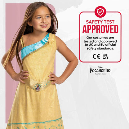 Disney Official Deluxe Pocahontas Costume Kids, Native American Princess Dress Costume for Kids Available in Sizes S and M
