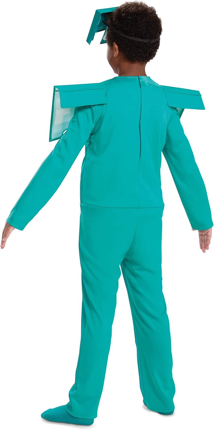 Disguise Oficial-Disfraz Minecraft Niño Armadura Diamante, Disfraz Armadura Minecraft Niño, Disfraz Videojuegos Niño,Disfraz Carnaval Niño Halloween en Tallas S y