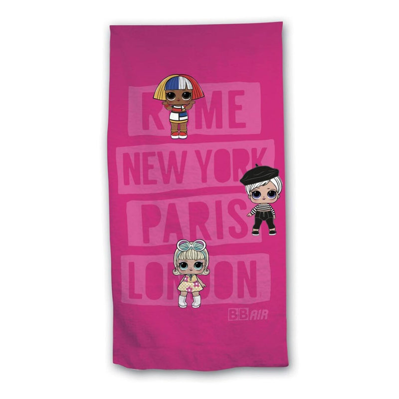 Aymax Beach Towel – LOL Surprise Dolls – Rome, New York, Paris, London – 70 x 140 cm