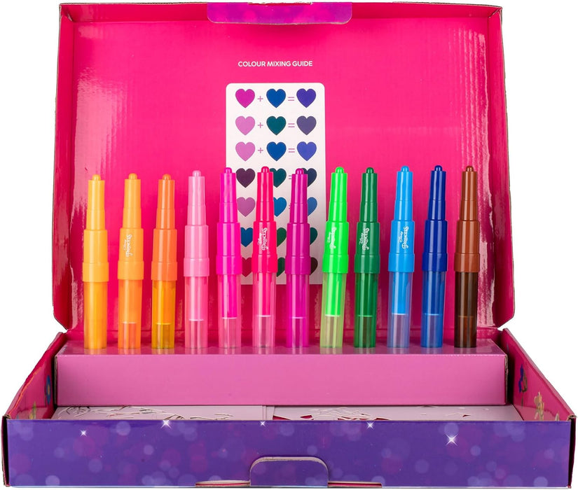 Disney Princess Spray Pen Set - Colouring Pens for Children - Colouring Set with Colouring Pencils and Colouring Pages
