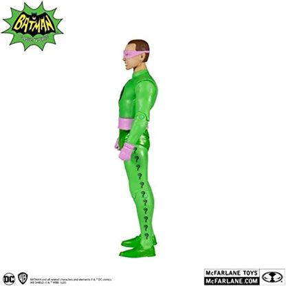 McFarlane Toys, DC Multiverse, 5-inch DC Retro The Riddler Action Figure with Action Word Bubbles, Collectible DC Retro 1960's TV Figure – Ages 12+