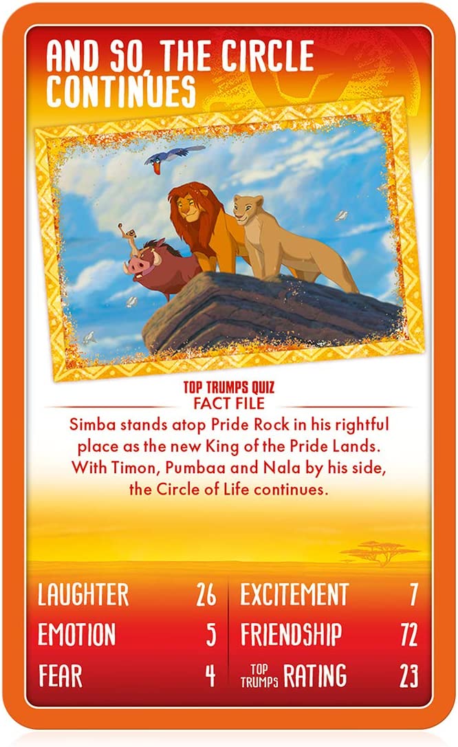 Top Trumps The Lion King Specials Card Game