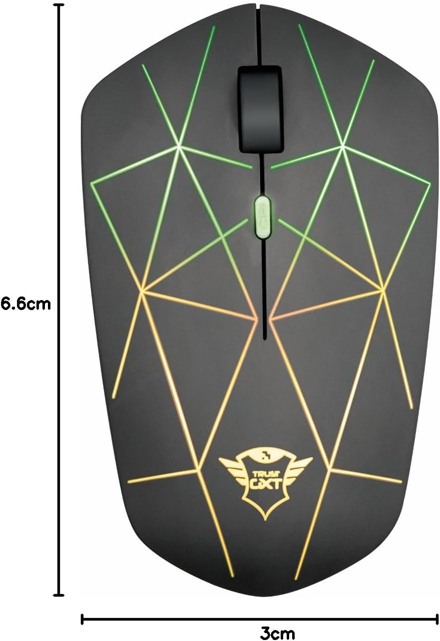 Trust Gaming GXT 117 Strike Wireless Gaming Mouse, 600-1400 DPI, Rechargeable Strike 4 Buttons 1,400 DPI