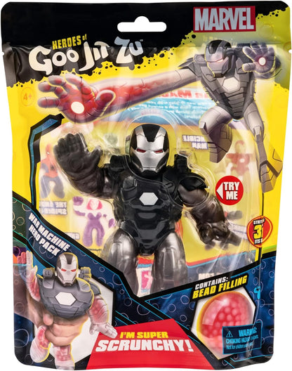Heroes of Goo Jit Zu Marvel War Machine Hero Pack - Super Scrunchy Bead Filled Marvel Figures 4.5-Inches Tall (41494)