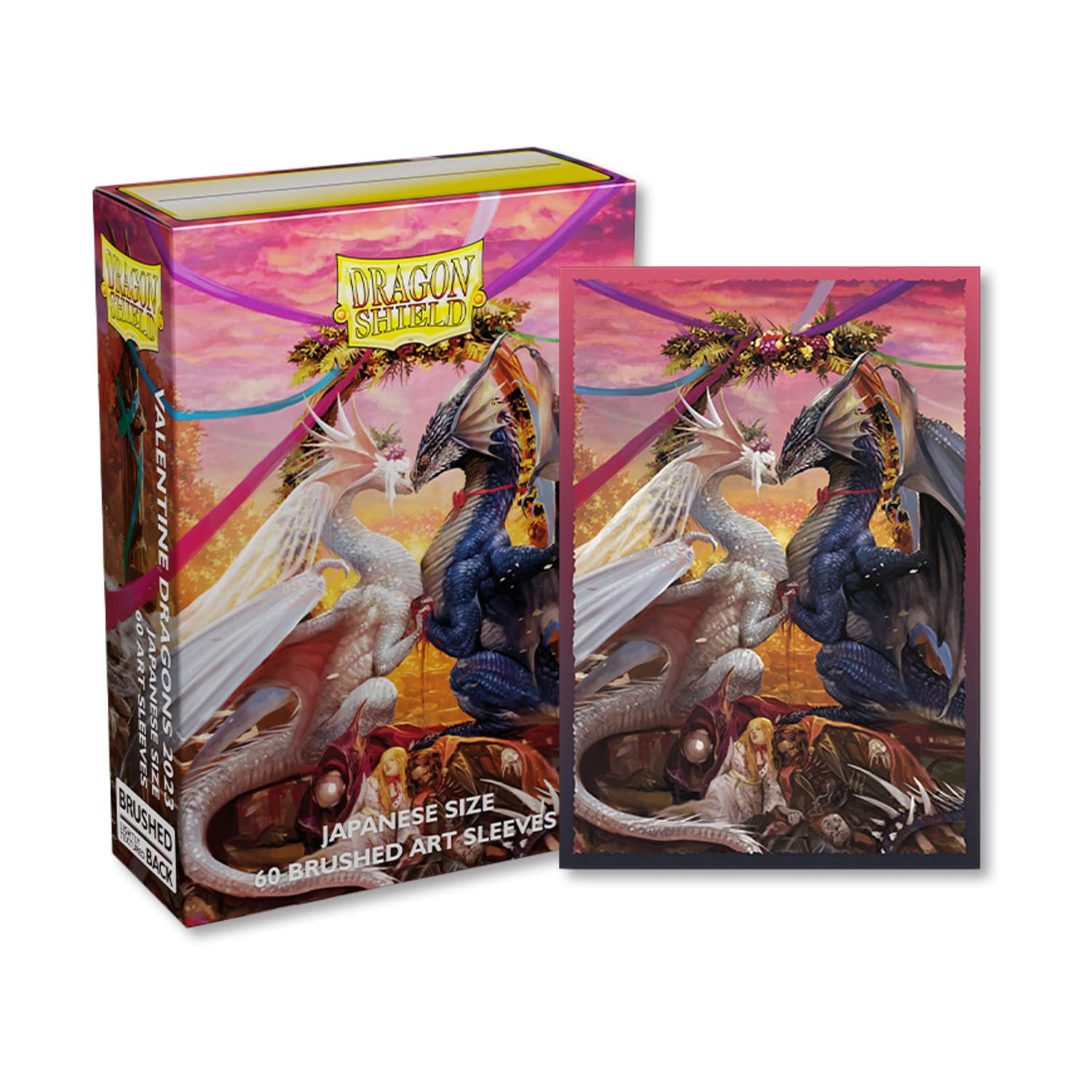 Arcane Tinmen Dragon Shield Sleeves: Brushed Japanese Size - Valentine Dragons 2023