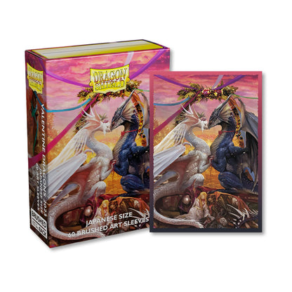 Arcane Tinmen Dragon Shield Sleeves: Brushed Japanese Size - Valentine Dragons 2023