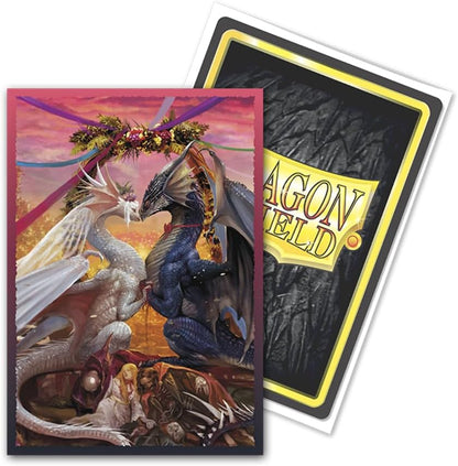 Arcane Tinmen Dragon Shield Sleeves: Brushed Japanese Size - Valentine Dragons 2023