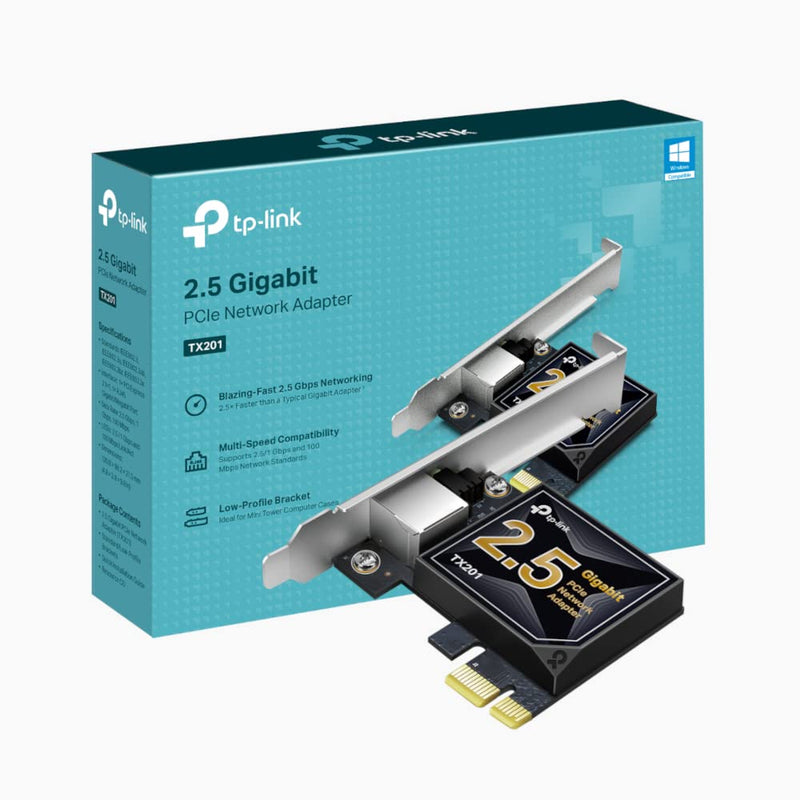TP-Link 2.5 Gigabit PCI Express Network Adapter, Low-Profile and Full-Height Brackets, Supports Windows 11/10/8.1/8/7, Windows Servers RS 2022/2019/2016/2012 R2/2012/2008 R2, Linux (TX201