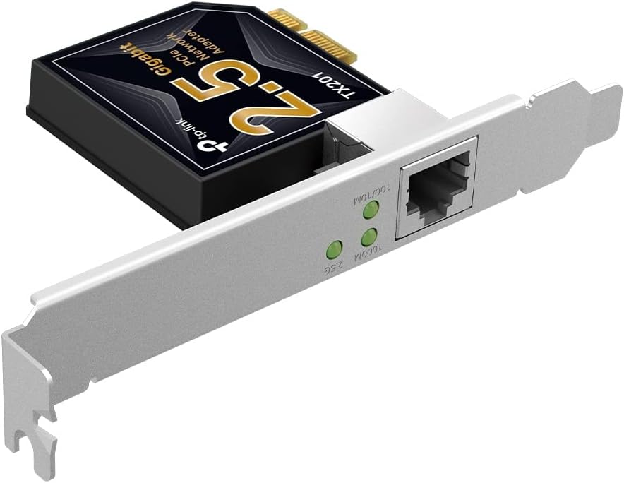 TP-Link 2.5 Gigabit PCI Express Network Adapter, Low-Profile and Full-Height Brackets, Supports Windows 11/10/8.1/8/7, Windows Servers RS 2022/2019/2016/2012 R2/2012/2008 R2, Linux (TX201