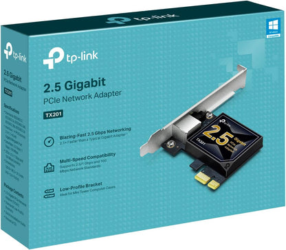 TP-Link 2.5 Gigabit PCI Express Network Adapter, Low-Profile and Full-Height Brackets, Supports Windows 11/10/8.1/8/7, Windows Servers RS 2022/2019/2016/2012 R2/2012/2008 R2, Linux (TX201