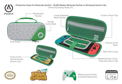 PowerA Protection Case for Nintendo Switch - OLED Model, Nintendo Switch or Nintendo Switch Lite - Animal Crossing: Nook Inc.