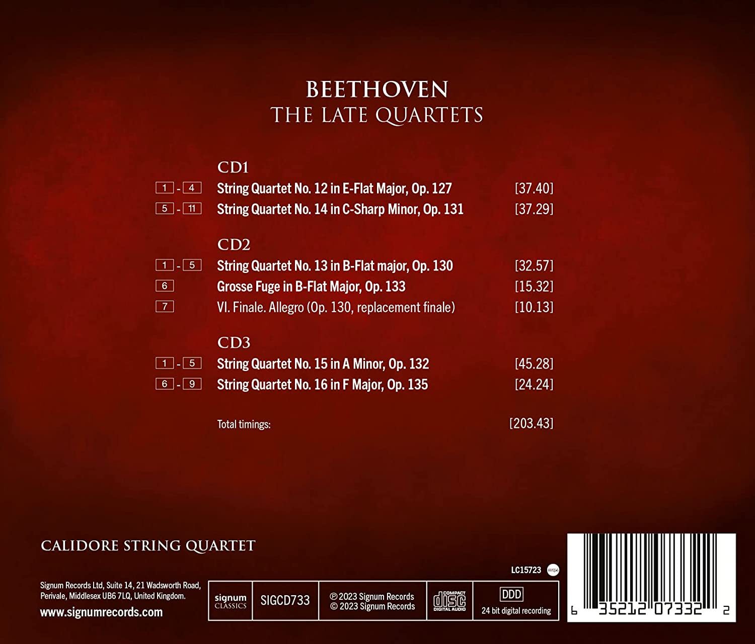 Beethoven: The Late Quartets