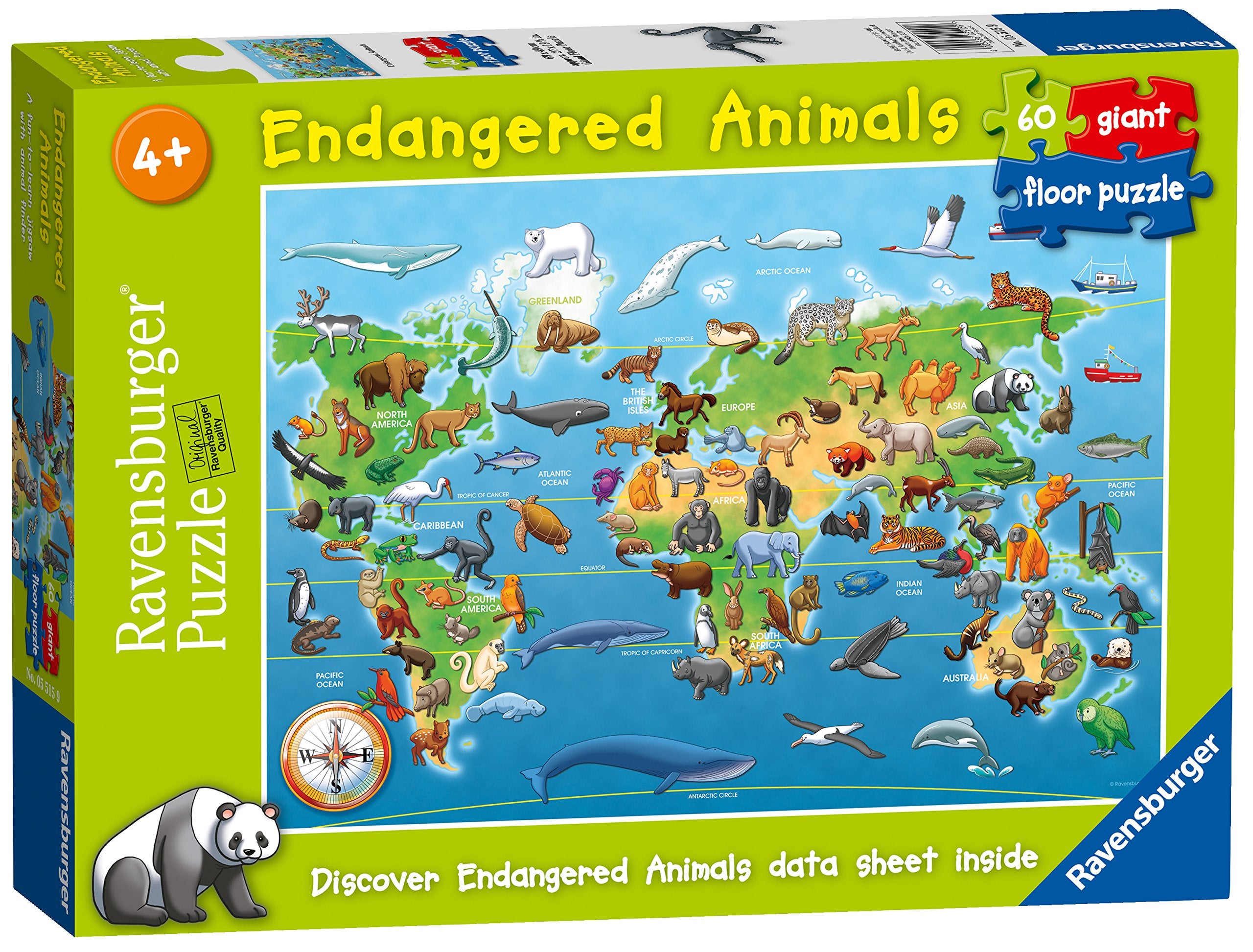 Ravensburger Rompecabezas de 60 Piezas para niños de 4 años en adelante, 69,9 x 49,7 x 0,2 cm (5515