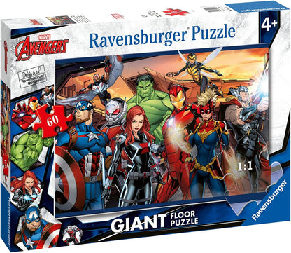 Ravensburger Animals of the World 60 piece Jigsaw Puzzle for Kids age 4 years and up & Marvel Avengers 60 Piece Giant Floor Jigsaw Puzzle for Kids Age 4 Years