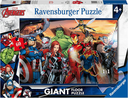 Ravensburger Animals of the World 60 piece Jigsaw Puzzle for Kids age 4 years and up & Marvel Avengers 60 Piece Giant Floor Jigsaw Puzzle for Kids Age 4 Years