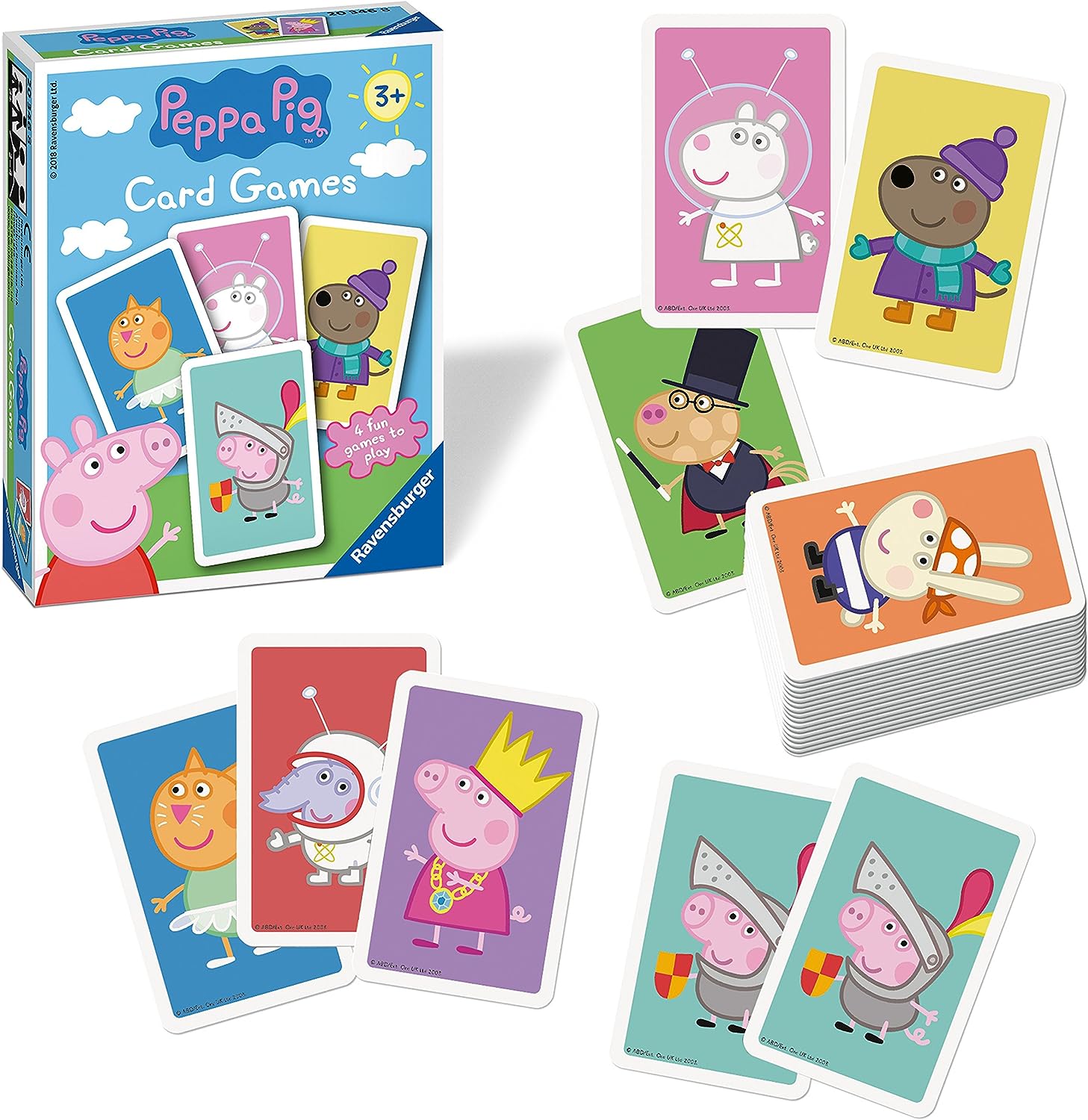 Ravensburger Peppa Pig Card Game for Kids Age 3 Years and Up - 4 Different Family Games Snap, Happy Families, Swap and Pairs
