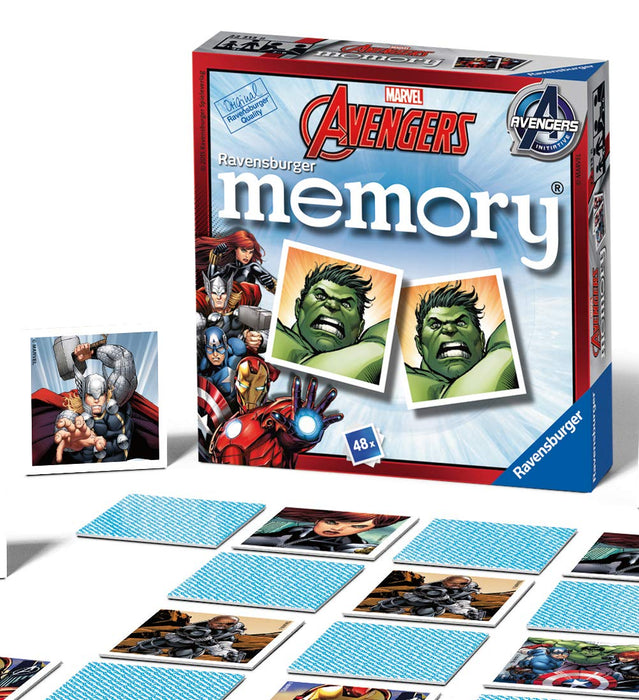 Ravensburger Marvel Avengers Mini Memory Game - Matching Picture Snap Pairs Game For Kids Age 3 Years and Up - Hulk, Thor, Iron Man & More,Black