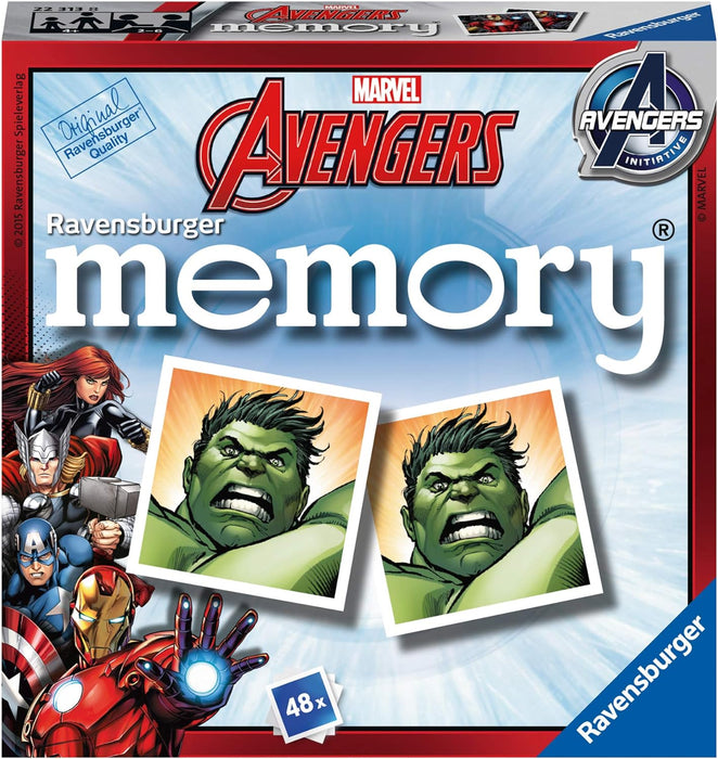 Ravensburger Marvel Avengers Mini Memory Game - Matching Picture Snap Pairs Game For Kids Age 3 Years and Up - Hulk, Thor, Iron Man & More,Black