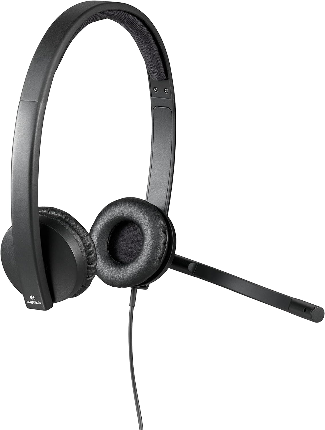 Logitech H570e Wired Headset, Stereo Headphones with Noise-Cancelling Microphone, USB, In-Line Controls with Mute Button, Indicator LED, PC/Mac/Laptop - Black