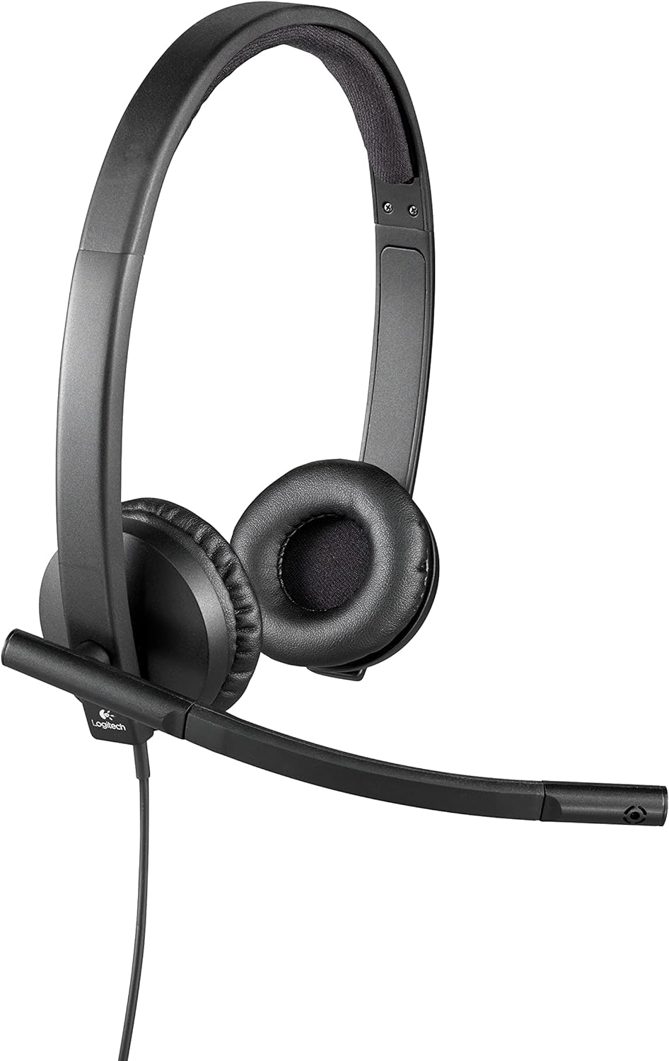Logitech H570e Wired Headset, Stereo Headphones with Noise-Cancelling Microphone, USB, In-Line Controls with Mute Button, Indicator LED, PC/Mac/Laptop - Black