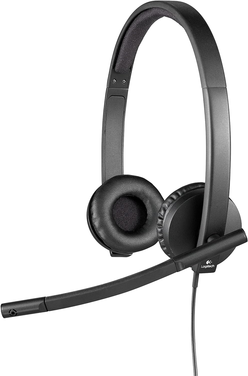 Logitech H570e Wired Headset, Stereo Headphones with Noise-Cancelling Microphone, USB, In-Line Controls with Mute Button, Indicator LED, PC/Mac/Laptop - Black