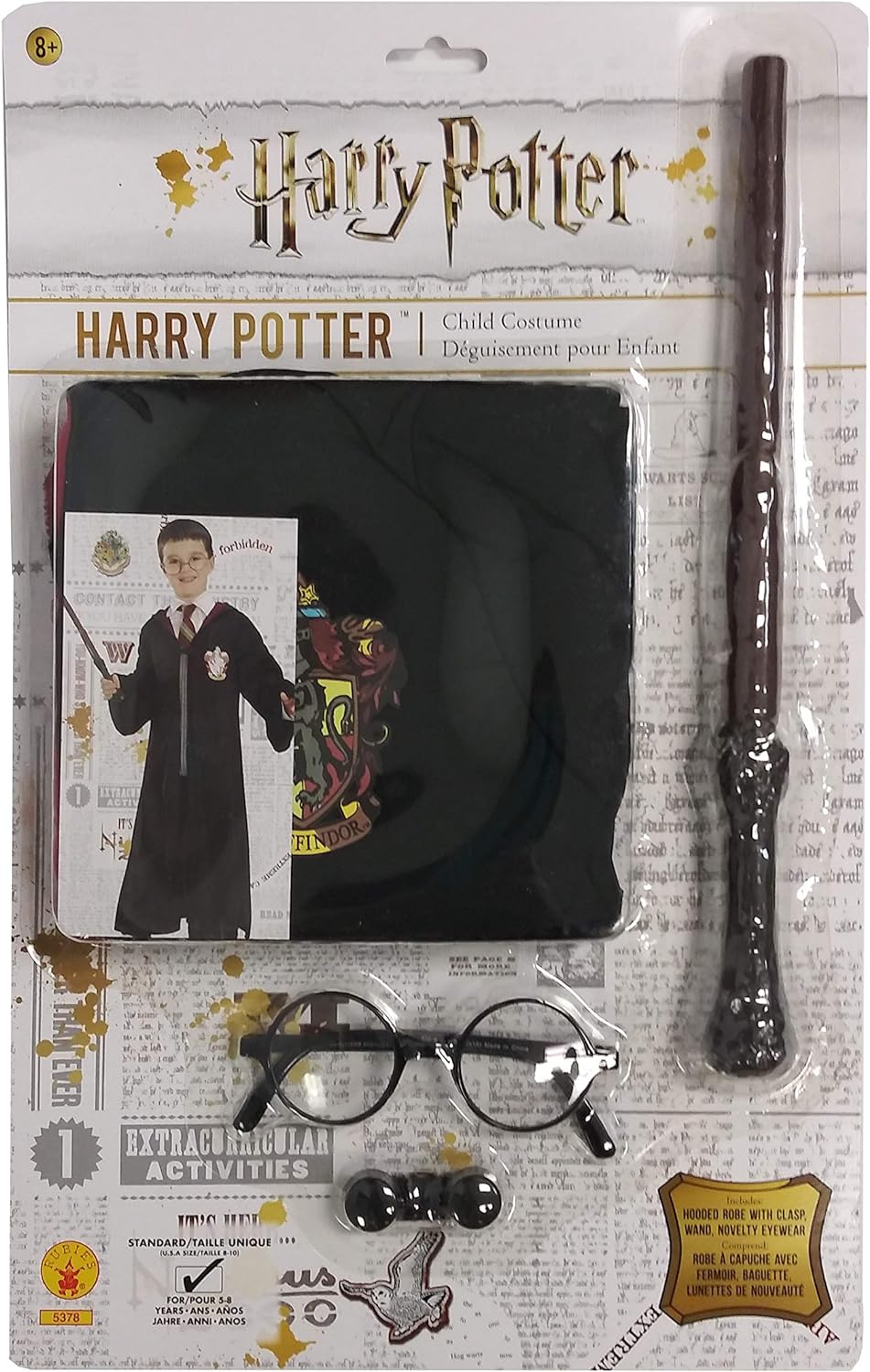 Rubie's Official Harry Potter Pack Gryffindor Robe, Wand and Glasses Child's Costume - One Size