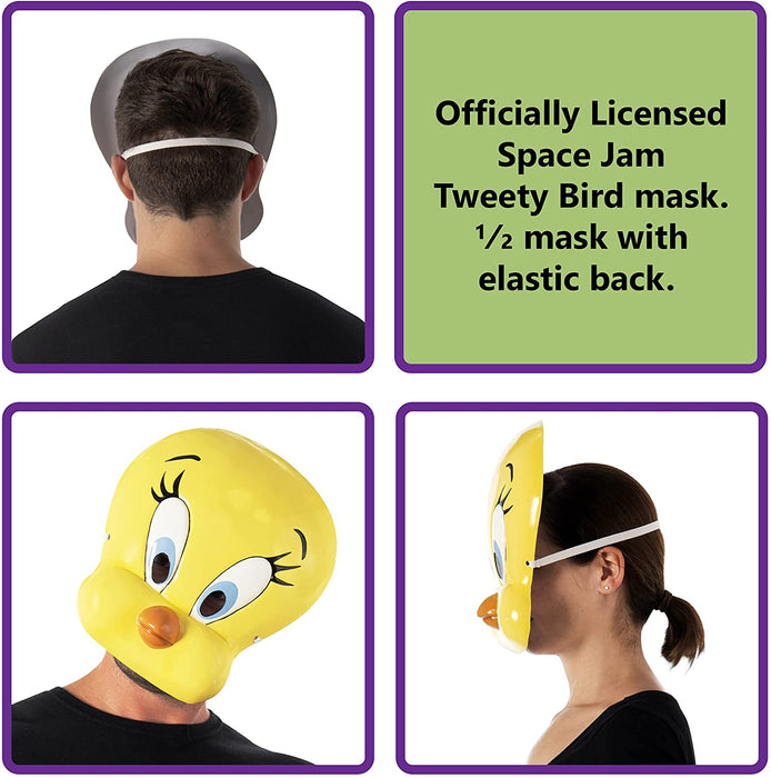 Rubie's Unisex Warner Bros. Space Jam Tweety Bird Plastic Half-Mask, One Size