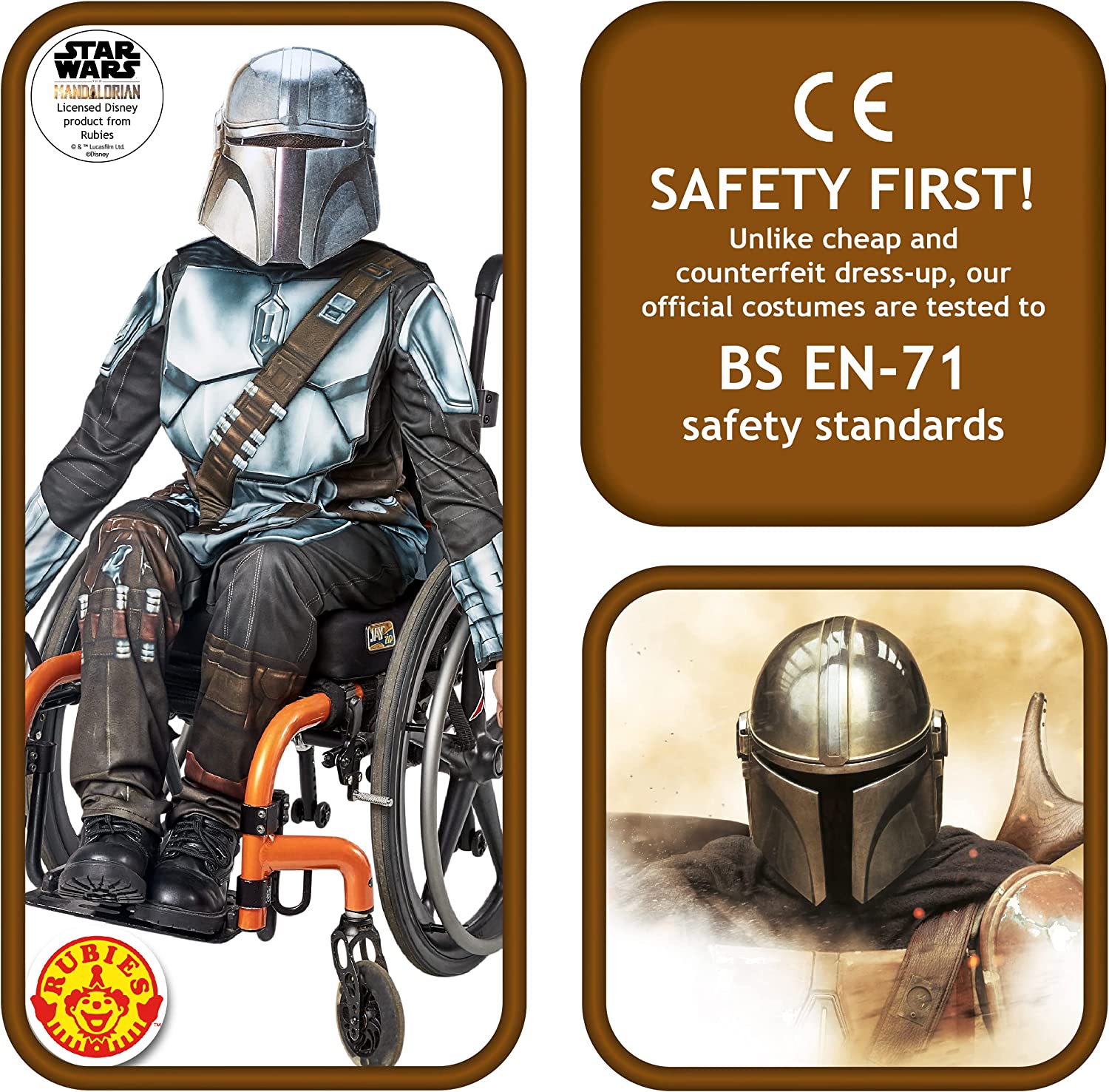 Rubies Official Star Wars The Mandalorian Adaptive Child Costume, Kids Fancy Dress Halloween