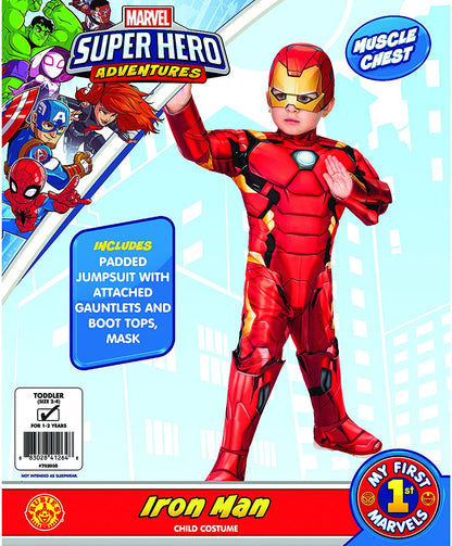 Rubies Official Marvel Avengers Iron Man Deluxe Toddler Costume, Kids Fancy Dress