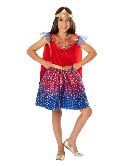 Rubie's Official DC Wonder Woman Deluxe Child Dress, Kids Superhero Fancy Dress Halloween