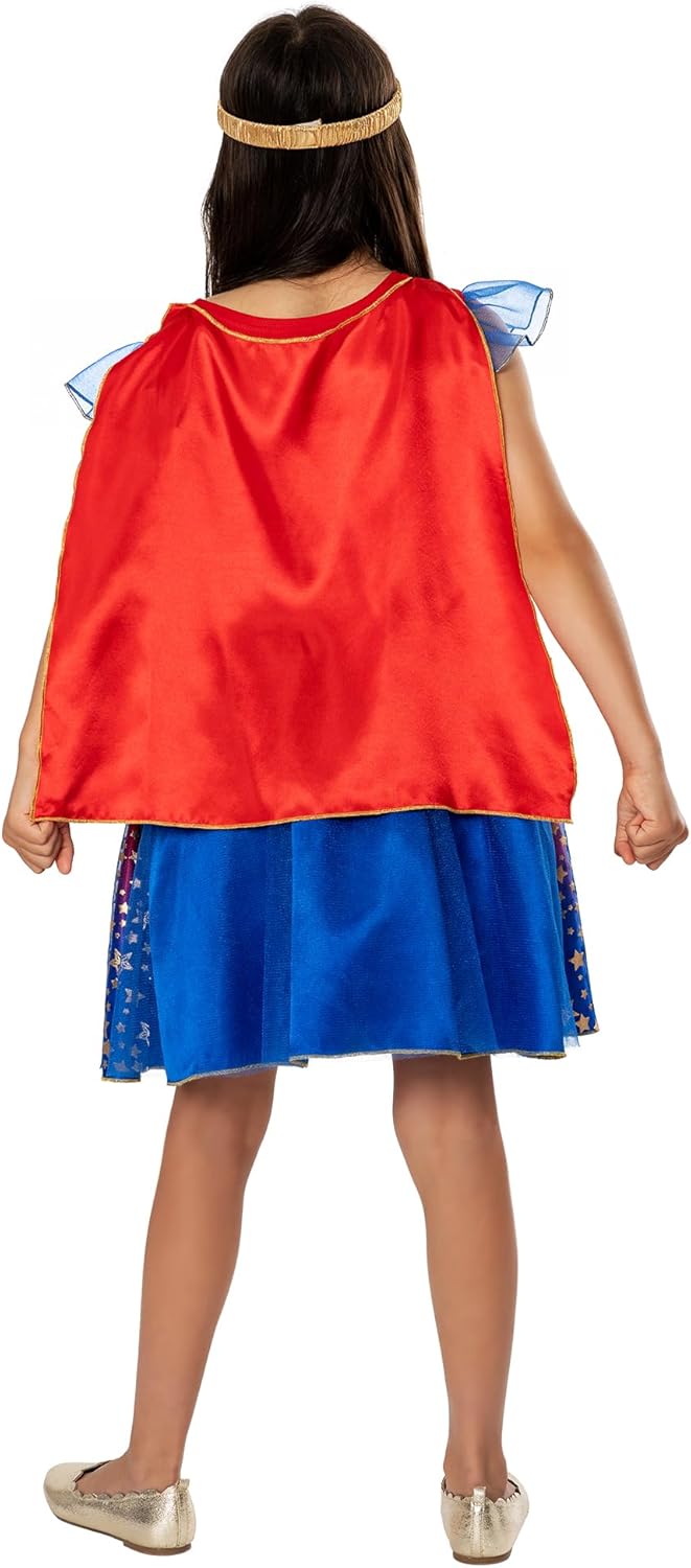 Rubie's Official DC Wonder Woman Deluxe Child Dress, Kids Superhero Fancy Dress Halloween