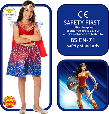 Rubies Official DC Wonder Woman Deluxe Child Dress, Kids Superhero Fancy Dress