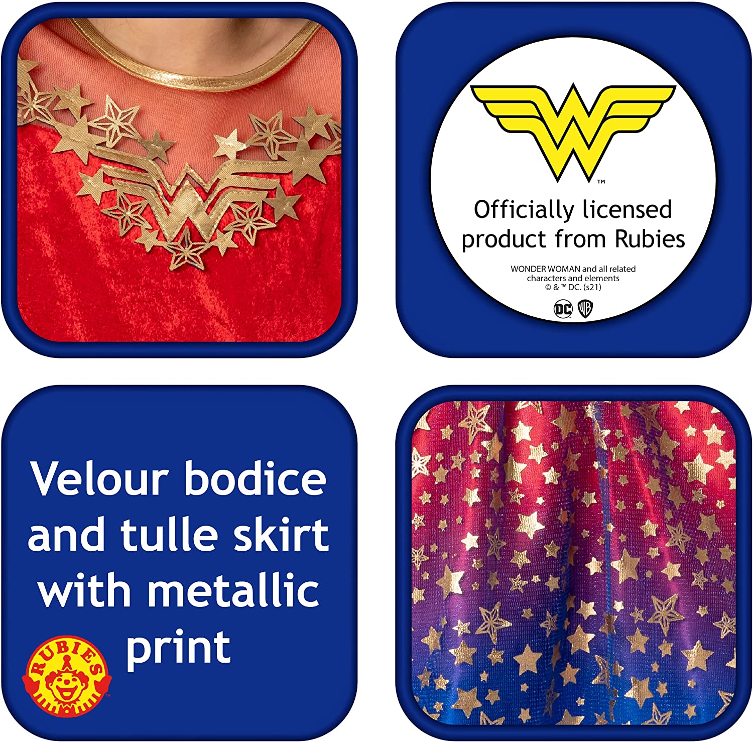 Rubies Official DC Wonder Woman Deluxe Child Dress, Kids Superhero Fancy Dress