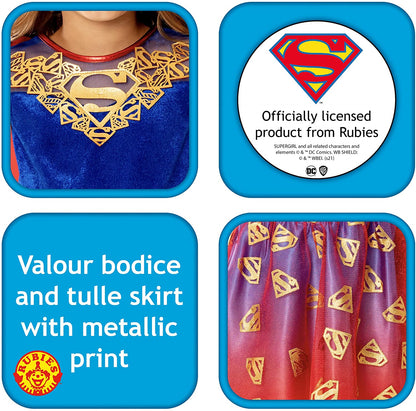Rubie's Official DC Supergirl Deluxe Child Dress, Kids Superhero Fancy Dress