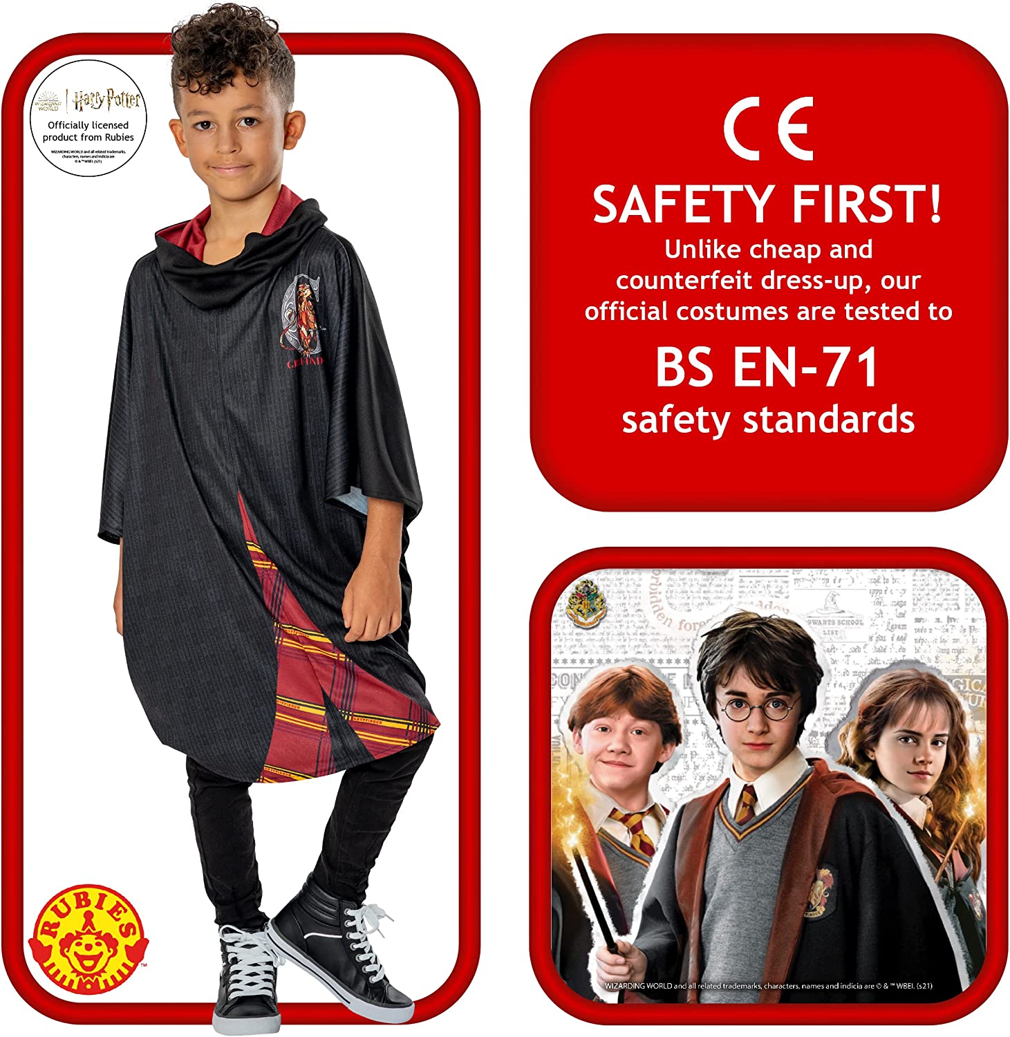 Rubies Official Harry Potter Gryffindor Child Poncho, Kids Fancy Dress