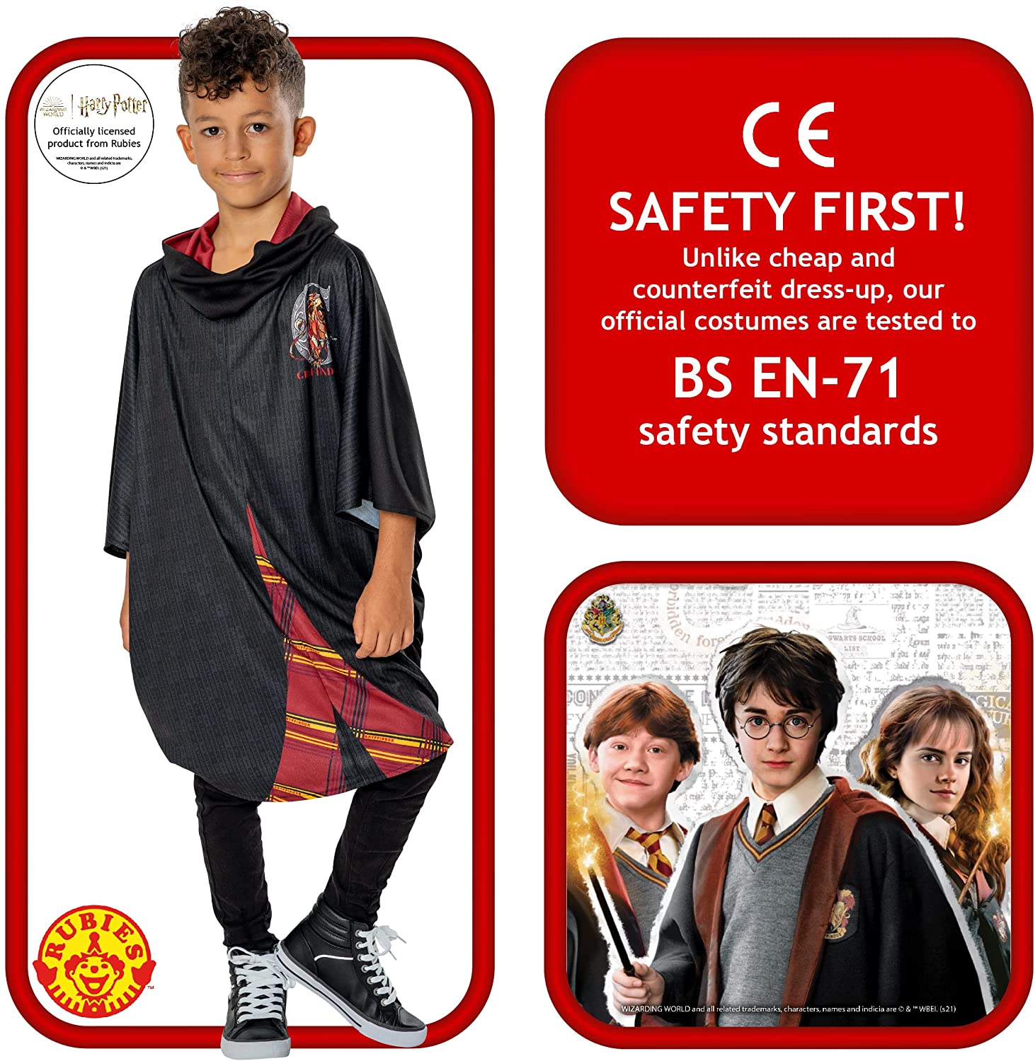 Rubies Official Harry Potter Gryffindor Child Poncho, Kids Fancy Dress