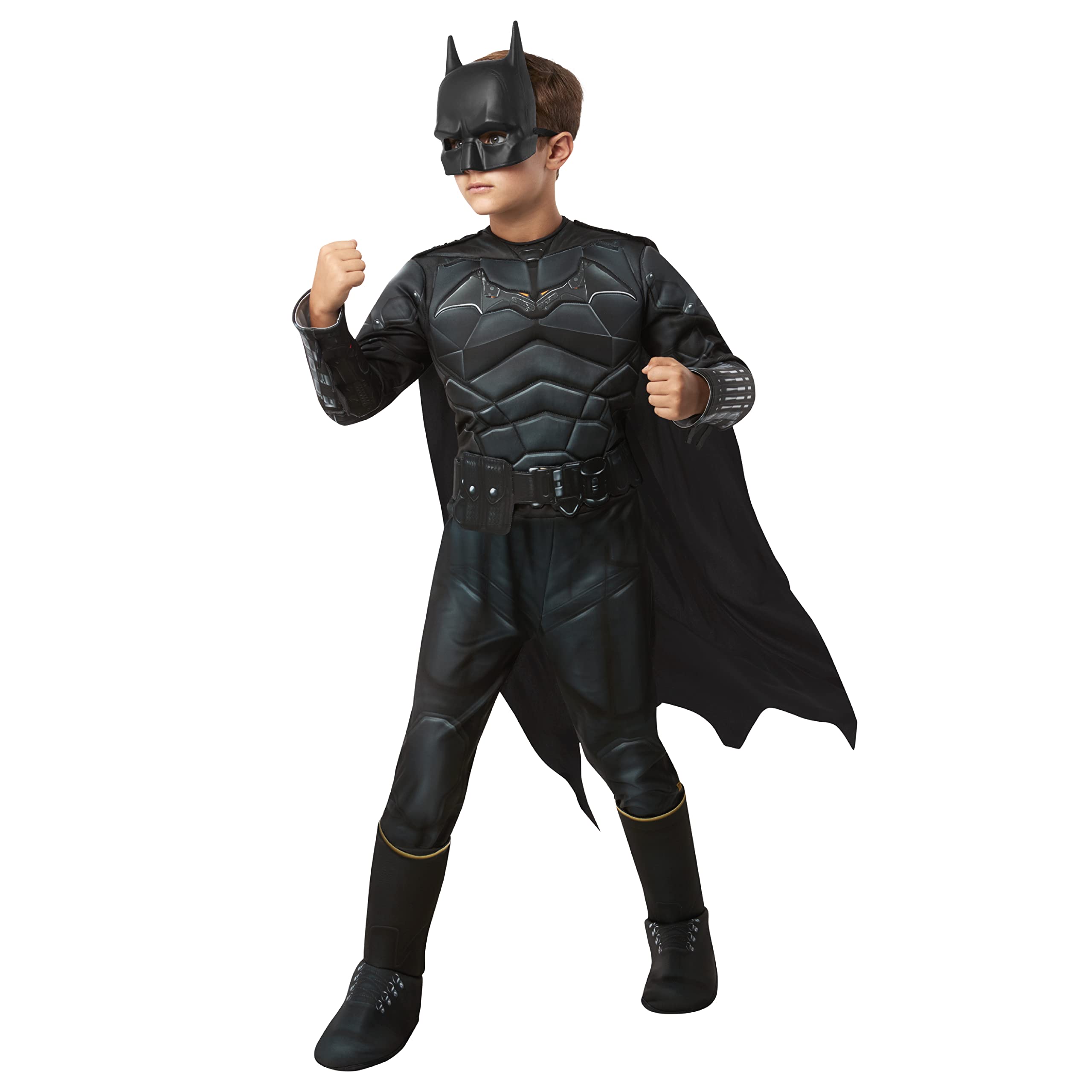 Rubies Official DC The Batman, Batman Deluxe Child Costume, Kids Superhero Fancy Dress