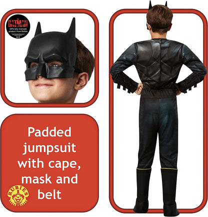Rubies Official DC The Batman, Batman Deluxe Child Costume, Kids Superhero Fancy Dress