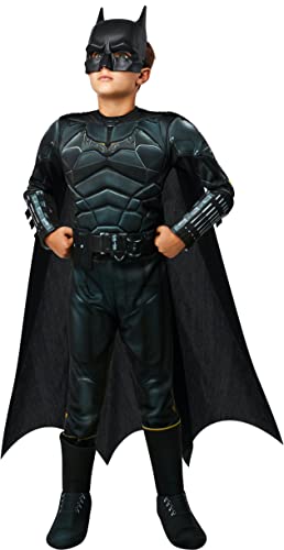 Rubies Official DC The Batman, Batman Deluxe Child Costume, Kids Superhero Fancy Dress