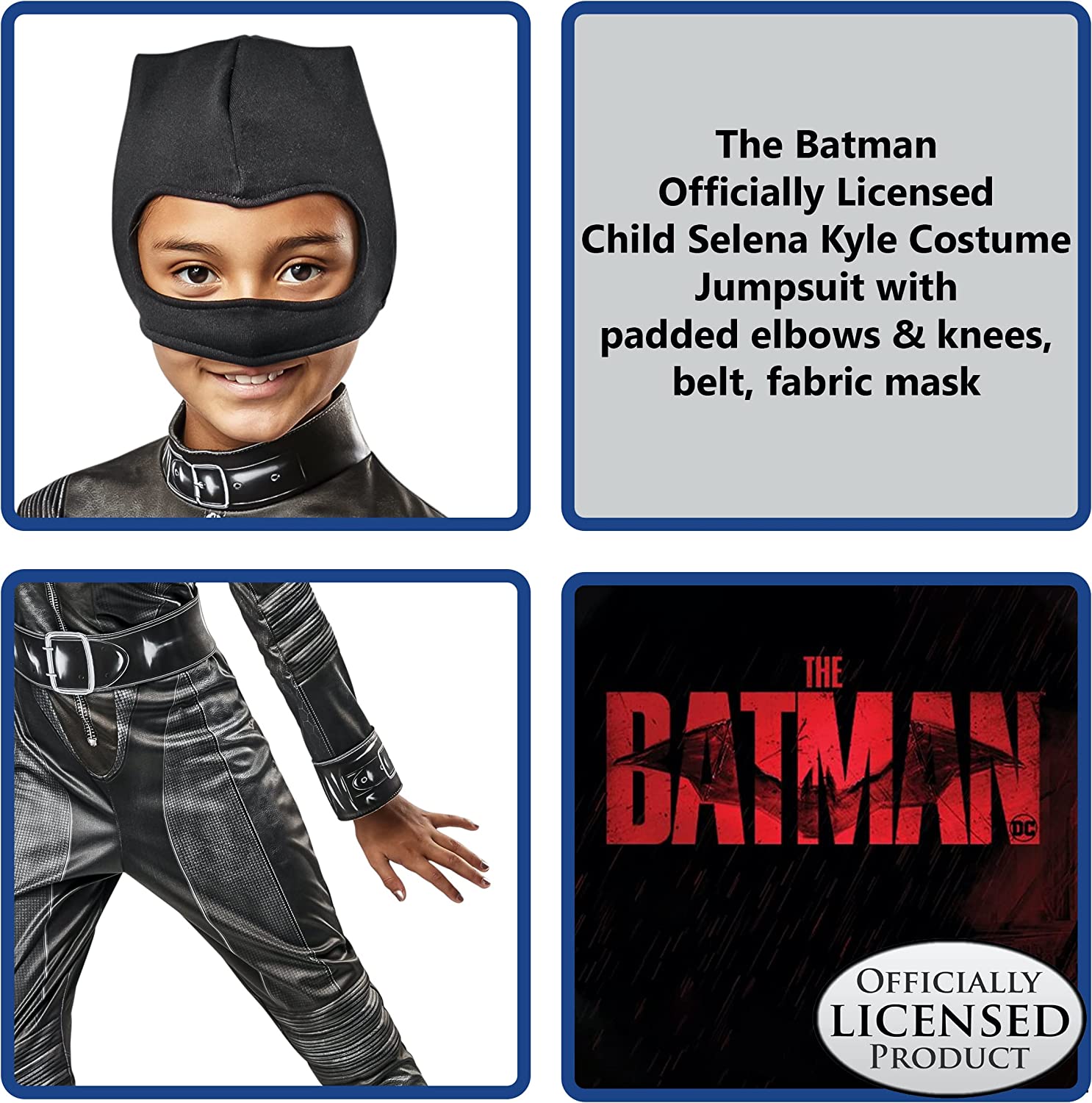 Rubies Official Girl's DC - The Batman Selina Kyle Costume, Catwomen Movie, Kids Fancy Dress