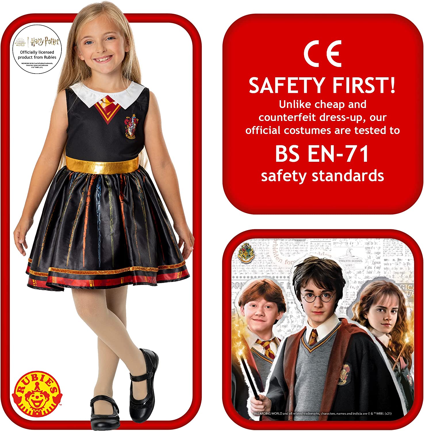 Rubies Official Harry Potter Hogwarts Hermione Child Dress, Kids Fancy Dress Halloween