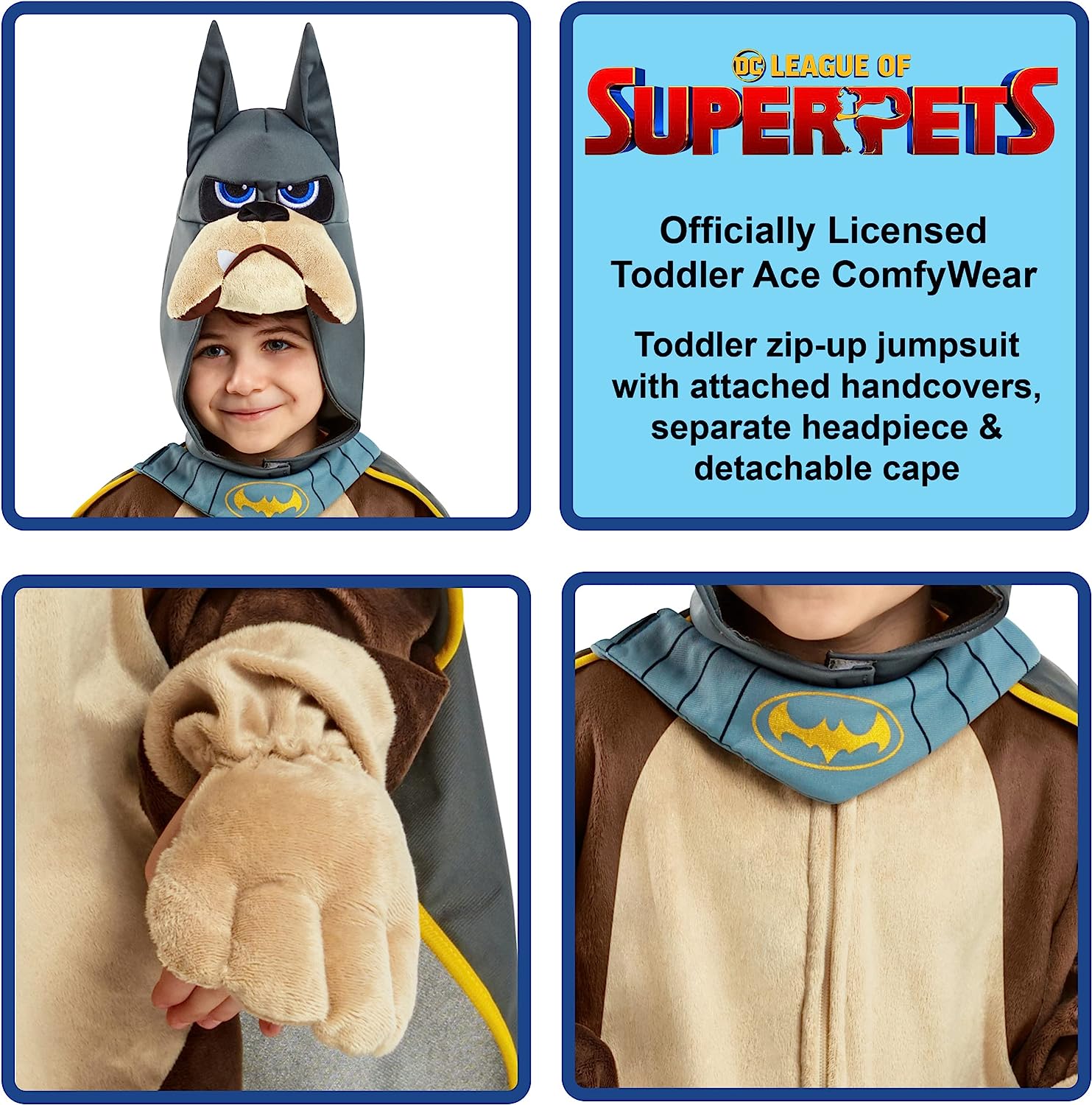 Rubie's Official DC League of Super-Pets Ace Toddler Costume, Kids Fancy Dress 2-3 Years