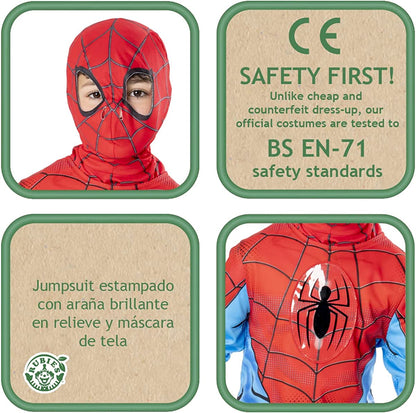 Rubie's Official Marvel Spider-Man Child Costume, Green Collection, Kids Superhero Fancy Dress