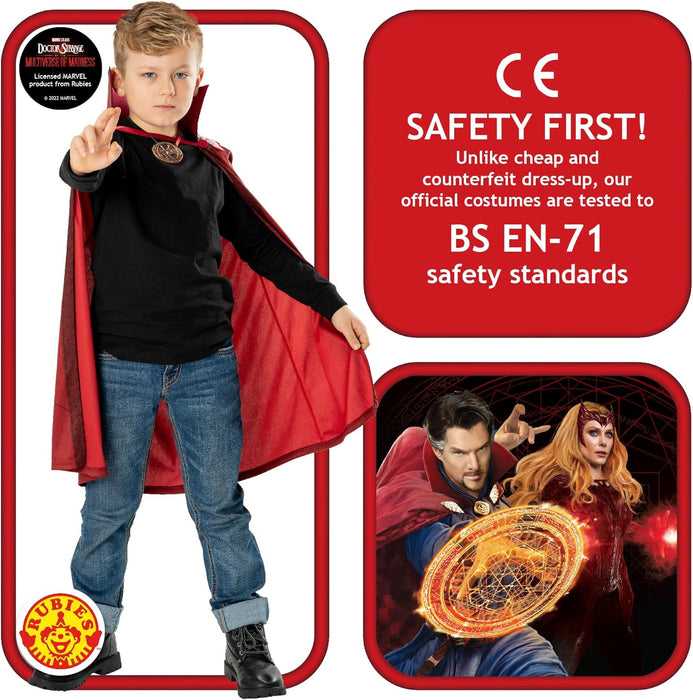 Rubies Official Marvel Dr Strange in the Multiverse of Madness Dr Strange Cape and Medallion Child Costume, Kids Fancy Dress, Age 5-8 years Halloween Halloween