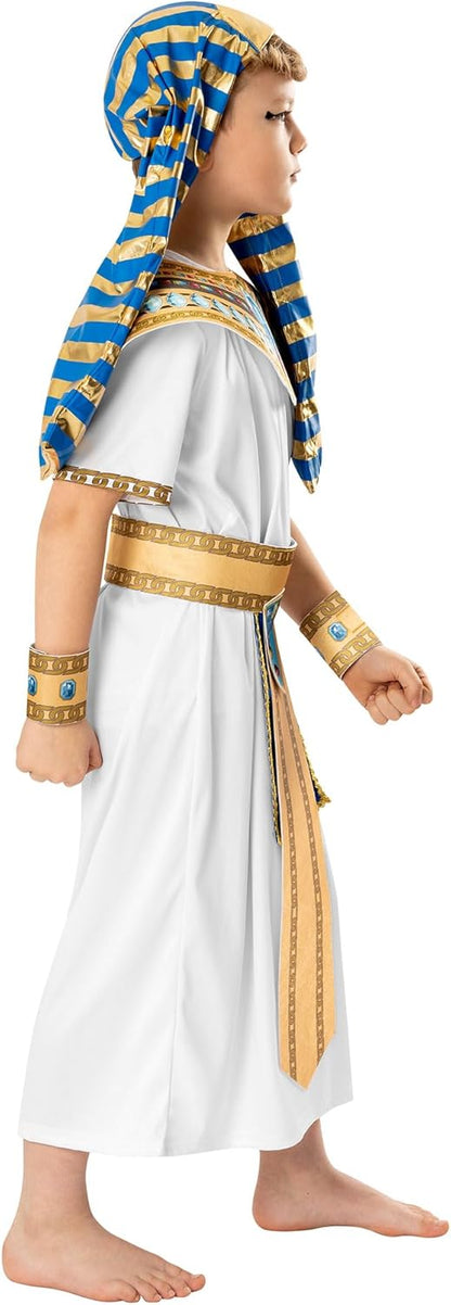 WHITE PHARAOH BOY - FANCY DRESS COSTUME (SIZE: 3-4)