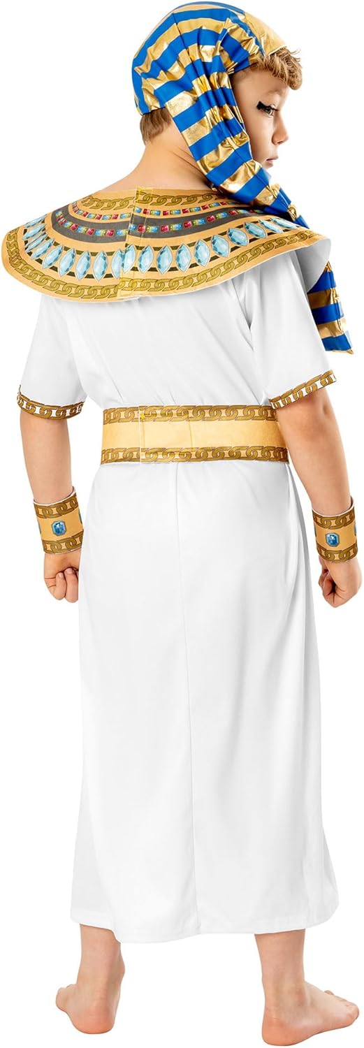 WHITE PHARAOH BOY - FANCY DRESS COSTUME (SIZE: 3-4)