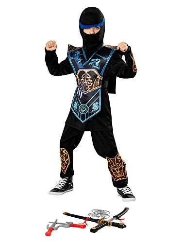 BLUE NINJA - FANCY DRESS COSTUME (SIZE: 3-4)