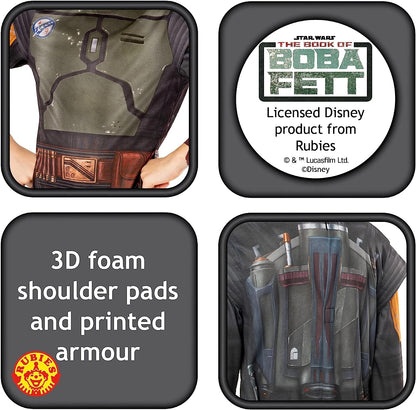 Rubie's Official Star Wars Book of Boba Fett - Boba Fett Classic Child Costume, Kids Fancy Dress Halloween