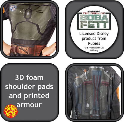 Rubie's Official Star Wars Book of Boba Fett - Boba Fett Classic Child Costume, Kids Fancy Dress Halloween
